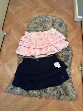 Aero Tiered Ruffle Skorts - Pink Floral / Navy
